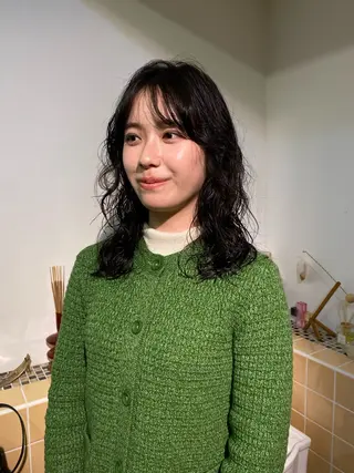 ミディアム パーマ iroha/ n.w.h🎀のヘアスタイル