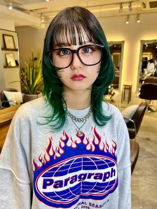 ミディアム 【ロングウルフカット 姫カット】伊藤裕哉のヘアスタイル