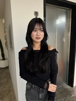 ロング カラー レイヤーカット ボブパーマNo.1のヘアスタイル