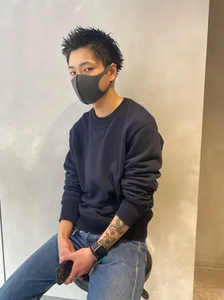 メンズ nishido ハイライト/海外ヘアのヘアスタイル