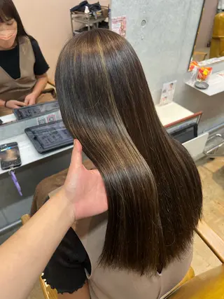 ロング カラー カコ/レイヤーカット ヘアアレンジのヘアスタイル