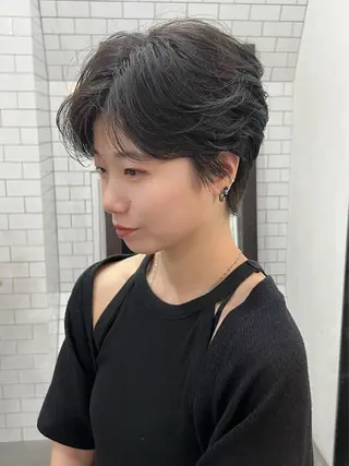 ショート 紙屋町ショート /ボブ　パーマ河内蓮のヘアスタイル