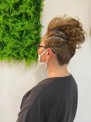 ミディアム ヘアアレンジ ブリーチなしベージュ /ヘアセット/ミユのヘアスタイル