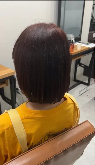 ミディアム カラー カズキ🌼曲がる縮毛 ／くせ毛パーマのヘアスタイル