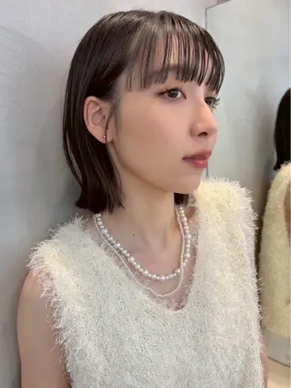 カラー レイヤー/暖色カラー /パーマ/落合 歩夢のヘアスタイル