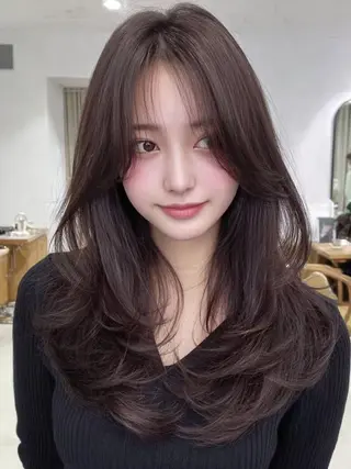 カラー ロング ✂韓国レイヤー 🦋みやび🪽のヘアスタイル