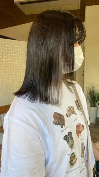 ミディアム カラー 中村 友香のヘアスタイル
