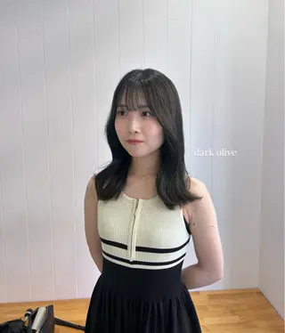 ミディアム カラー 顔周りレイヤー 🎀マリノのヘアスタイル