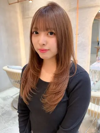 セミロング 韓国ヘア🇰🇷／艶 カラー🌈/木村和生のヘアスタイル