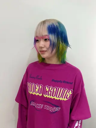 ショート three所属・yuuna/ 個性派デザインのヘアスタイル