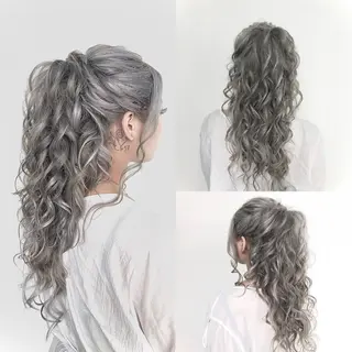 ロング カラー パーマ ヘアアレンジ メンズ キッズ ✨最強美容師✨ 💙にっしー西村💙のヘアスタイル