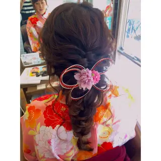 セミロング カラー パーマ ヘアアレンジ 藤井 菜緒のヘアスタイル