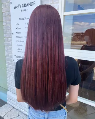 ロング あ いのヘアスタイル