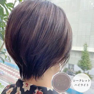ショート カラー アンブレラカラー💫 フェイスフレーミングのヘアスタイル