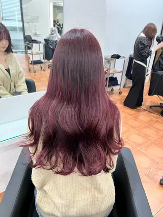 ロング カラー ピンクカラー/ ブリーチなしRINAのヘアスタイル