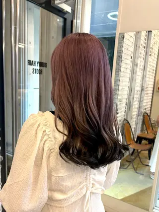 ロング カラー パーマ/カラーモデル ななほのヘアスタイル