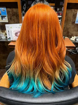 ロング カラー 落合 ちりのヘアスタイル