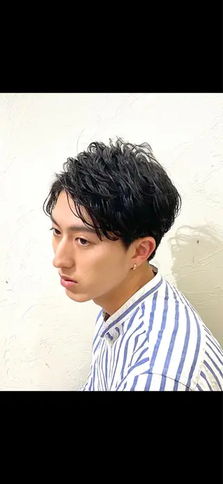 ショート パーマ メンズ アメリラブヘアー 土屋　洋平のヘアスタイル