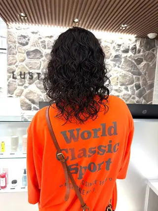 セミロング パーマ メンズ 町田MENS外国人風 ハイライト🔥TOMのヘアスタイル