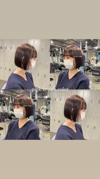 ショート カラー パーマ ヘアアレンジ メンズ キッズ ネイル マツエク・マツパ 透明感カラー・レイヤ ー🎀amika🎀のヘアスタイル