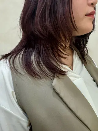 ミディアム カラー 矢場町/ダブルカラー /レイヤー/アリサのヘアスタイル