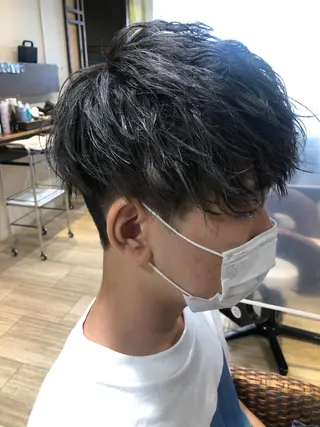 ショート カラー メンズ パーマ/ハイトーン スパイキー/神田正紀のヘアスタイル