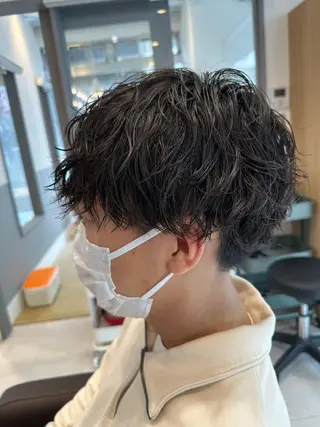 ミディアム パーマ メンズ 💈メンズ特化 美容師サキ💈のヘアスタイル