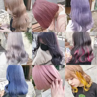 ロング カラー ヘアアレンジ メンズ キッズ 💟Chloe原宿店 🩶ハイトーンのヘアスタイル