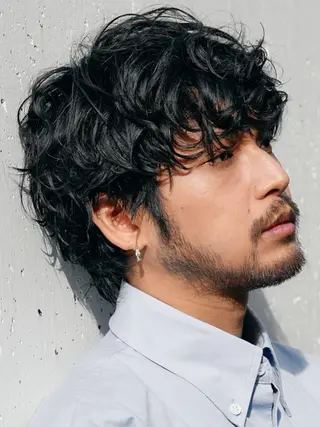 パーマ メンズ 原宿波巻きスパイラル パーマTOSHIのヘアスタイル