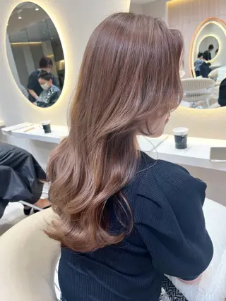セミロング カラー 透明感カラー🤎 中川智帆のヘアスタイル