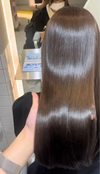 ロング 縮毛矯正/モテカラー /ａｉｋｏ/原宿のヘアスタイル