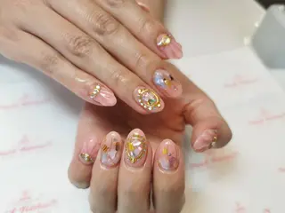 ネイル ネイルリボン 受付スタッフのネイルデザイン