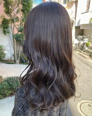 セミロング カラー グレージュ/透明感/ 韓国ヘア/RISAのヘアスタイル