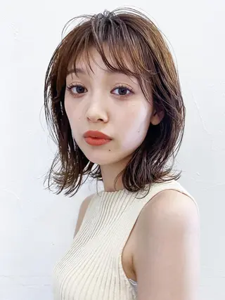 ヘアアレンジ ミディアム パーマ カラー ITbyALBUM 中野店のヘアスタイル