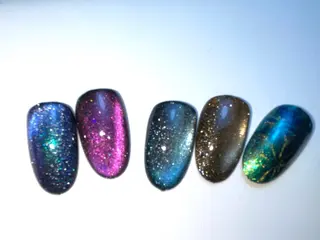 ネイル Shis_🦄shi 韓国風キラキラネイルのネイルデザイン