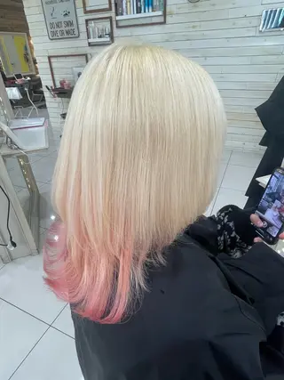 ミディアム カラー 韓国カラー／エクステ 松戸梨杏のヘアスタイル