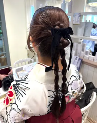 ヘアアレンジ つちだ ゆうひ / 暗髪カラー⟡.·のヘアスタイル