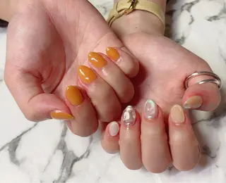 ロング カラー ネイル Q Free nailsのネイルデザイン