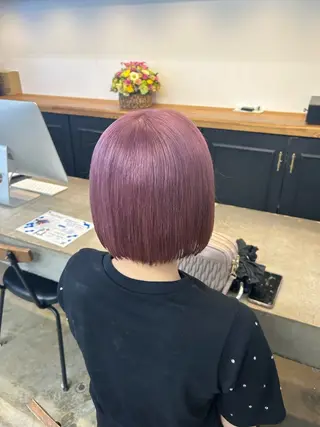 ショート カラー 🌷ラベンダーピンク 顔まわり🌷ねいろのヘアスタイル