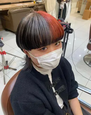 ミディアム カラー ショート・ボブ 🌈chinaのヘアスタイル