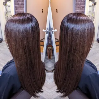 ロング カラー 池田 恵久美のヘアスタイル