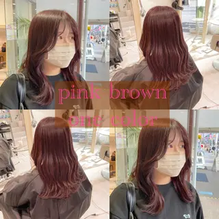 セミロング カラー ピンクカラー🎀/ ミルクティー🍼花音のヘアスタイル