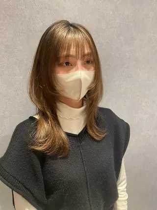 ミディアム 艶カラー 仲間純子🪼のヘアスタイル