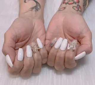 ロング カラー ネイル Q Free nailsのネイルデザイン