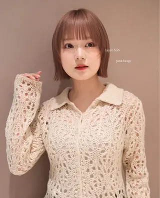 カラー saki‪🌱‬♡ /ボブ/透明感カラーのヘアスタイル