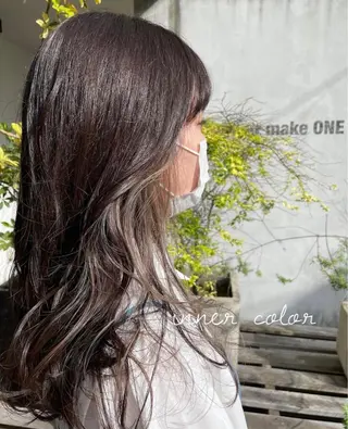 ロング カラー パーマ ヘアアレンジ maho🤍透明感 カラー/顔周りcutのヘアスタイル