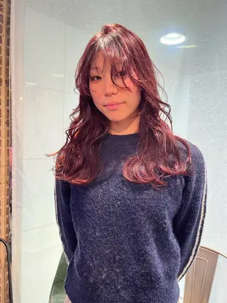 ロング カラー 💖デザインカラー/ タダ ハナカ💖のヘアスタイル