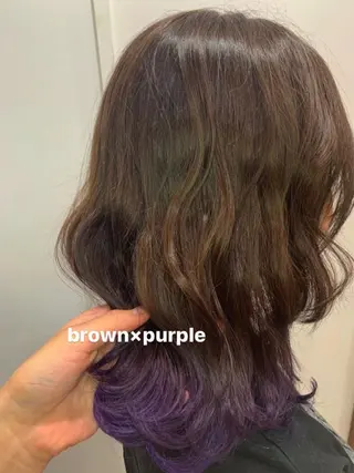 セミロング カラー ヘアアレンジ 脱白髪染め美容師 竹内涼乃のヘアスタイル