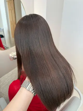 セミロング カラー ヘアアレンジ 🥇ブリーチ無し 透明感🥇佐藤のヘアスタイル