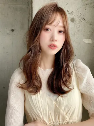 セミロング カラー Puamelia 名古屋所属・韓国風ヘア✻透明感 カラー✻yukaのヘアスタイル